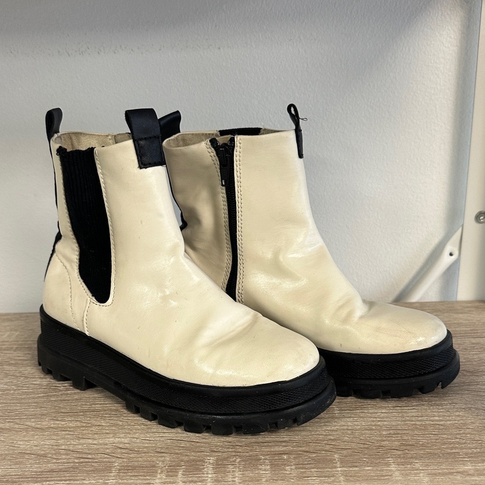 Zara Chelsea Girls Combat Ankle Chunky  Boots 34 3